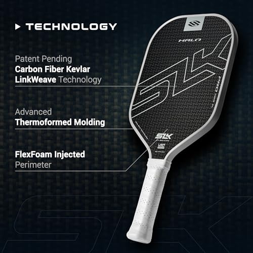 Selkirk Sport SLK Halo Pro Pickleball Paddle | Raw Carbon Fiber Pickleball Paddles with a Rev-Core Power Polymer Core | Designed for Ultimate Spin & Power | Black