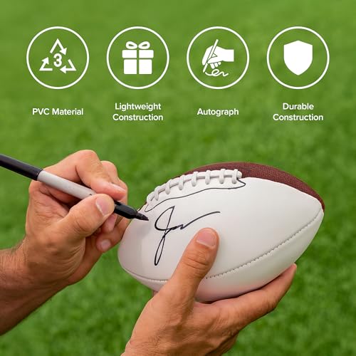 Baden Autograph Football - White Panels for Signatures | Official Size 9 | Ideal for Collecting Autographs and Memorabilia