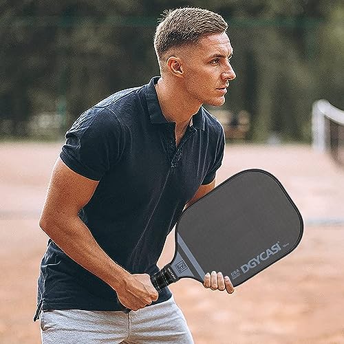 YC DGYCASI 16mm Pickleball Paddles Professional, 2026 USAPA Approved T700 Carbon Fiber Surface Pickle Paddle(CFS), Polypropylene Lightweight Honeycomb Core, Cushion Comfort Grip, with Cover Case Black