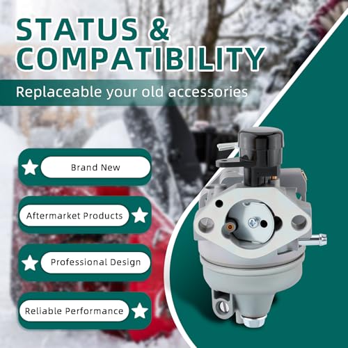 AUTOKAY 16100-Z0J-H03 Carburetor Assembly with Gaskets Kit Fits for Honda Snow Blower HS520 HS720 replaces old # 16100-Z0J-H02