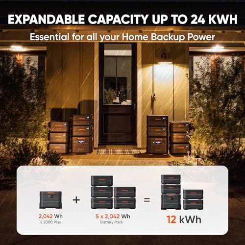 Jackery Explorer 2000 Plus Kit (6kWh)+Manual Transfer Switch, 6128 Wh Home Backup Power System with 2 * 200W Solar Panels, 2*LiFePO4 Battery Packs,for Power Outages, Emergencies
