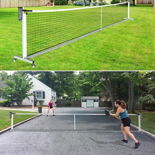VANCL Portable Pickleball Net 22' Heavy Duty for Indoor & Outdoor USAPA Tournament Pickleball Net System with Locking Wheels & Carry Bag Premium Aluminum Frame