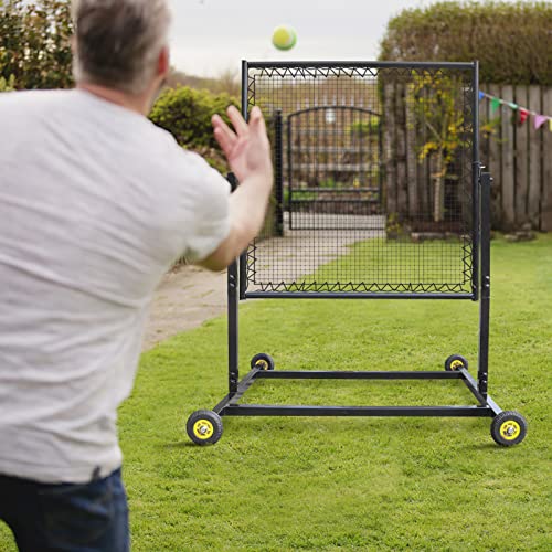 MR Height Adjustable Rebounder, Portable Sports Bounce Back Net, Adjustable Angle Pitch Back Return Net, Rebound Wall for Lacrosse, Baseball, Softball, Soccer, Football, Basketball, Volleyball, Tennis