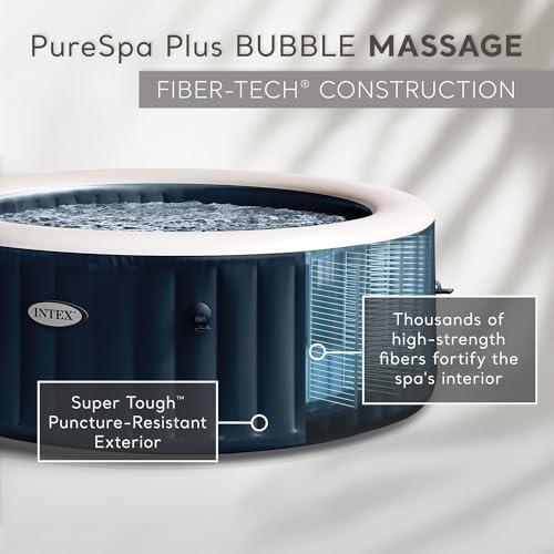 Intex 28429EP PureSpa Plus Portable Inflatable Hot Tub Bubble Jet Spa, 77 Inch x 28 Inch & 28514E Medium PureSpa Accessories Benches (2 Pack)