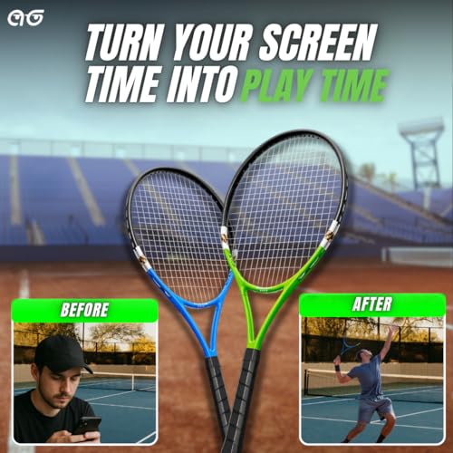 Athletics Geek Teen Tennis Racket Set-27 Inch Tennis Rackets for Beginners and Youth Players-Lightweight Racquets with Carry Bag, Grip Tape, and Ball Offer-Ideal for Boys & Girls Ages 12+