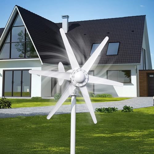 800W 12V/24V Wind Turbines Generator, 6-Blade Fan Wind Turbines Generator Kit, Electromagnetic Electricity Producer Equipment