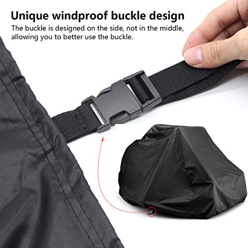 Zero-Turn Mower Cover, Universal Fit 600D Polyester Oxford, Weatherpoof UV with Windproof Buckle, Drawstring, Tractor Cover Up to 60" Lawn Mower Decks for Greenworks, EGO, Craftsman, Husqvarna, Honda