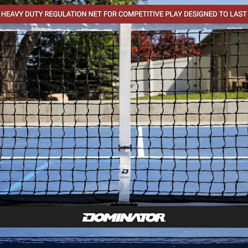Dominator PRO MAX Black Portable Pickleball Net - Heavy Duty USAPA Compliant Portable Regulation Pickleball Net - Indoor/Outdoor Aluminum Rust Proof Frame w/Adjustable Net Tension & Locking Wheels