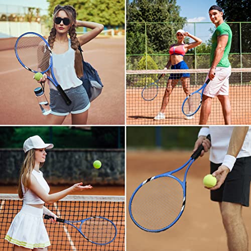 Tennis Rackets 2 Players Recreational for Beginners,Pre-Strung 27 Inch Light Adult Racquet Set for Women Men with Tennis Balls,Overgrips and Carry Bag (Blue)
