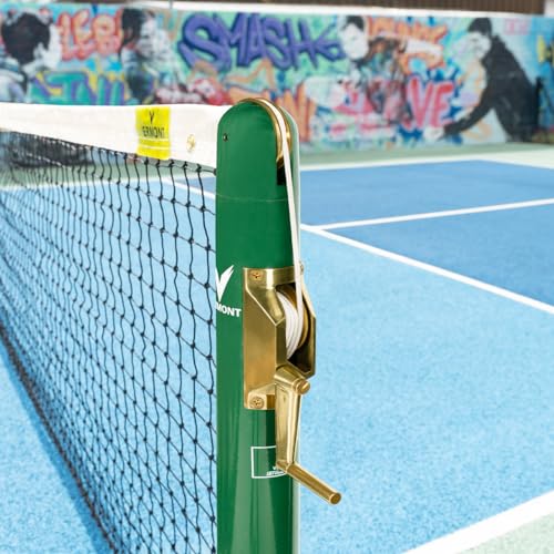 Vermont Pickleball Posts [Regulation Size] - Round or Square Posts, Optional Ground Sockets | Green, Black or Blue | for Hard or Grass Surfaces | Posts ONLY (Round, Green, Without Ground Sockets)