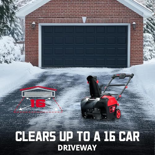 PowerSmart 80V 21-Inch Brushless Cordless Snow Blower, Electric Snow Blower 6.0Ah Battery and Charger Included