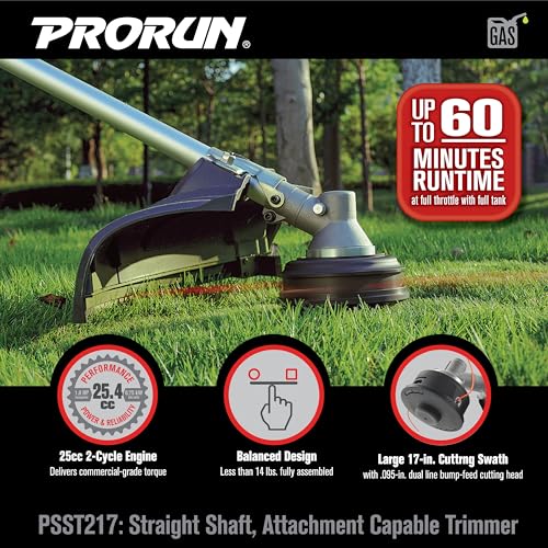 PRORUN 25.4cc 17-in. Gas-Powered 2-Cycle Straight Shaft Trimmer