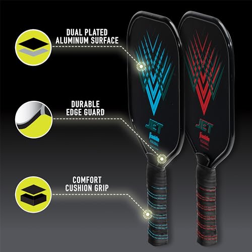 Franklin Sports - Aluminum Pickleball Paddle 4 Player Paddle and Ball Set- USA Pickleball (USAPA) Approved