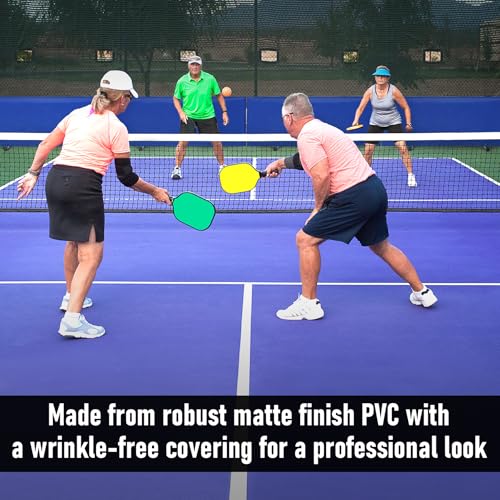 bimiti 3 Pack Pickleball Ball Barrier - Portable Indoor/Outdoor Court Dividers & Edge Guards, Brandable Court Marking Kit with Non-Slip Design for Pickleball Courts (Blue)
