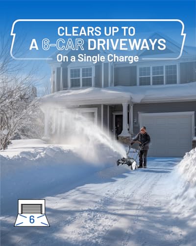 Litheli Cordless Brushless Snow Blower, 20'' 40V Electric Snow Thrower for Driveways, 4.0Ah Battery Included