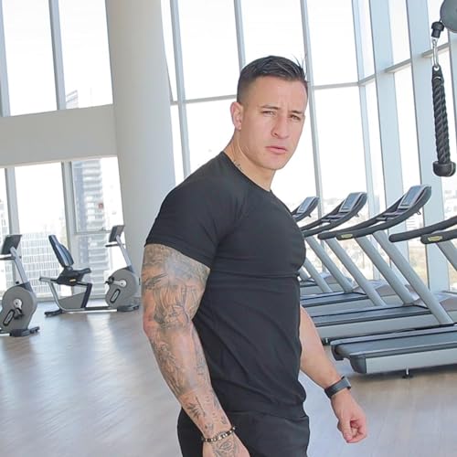 FUXERT Sauna Shirt for Men Sweat Sauna Suit for Gym Exercise Compression Shirt Workout Shapewear (SOBK L)