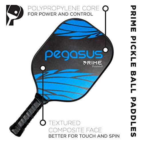 Pegasus Pickleball Paddle by Prime Pickleball. Best Lightweight Textured Composite Surface, Comfortable Grip.