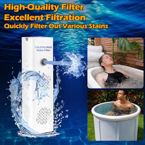 GFYYBKJ Cold Plunge Filter, 500 GPH Cold Pod Ice Bath Tub Filter, Ice Bath & Cold Plunge Accessories, Reusable Ice Bath Tub Filter, Ice Bath Water Cleaner