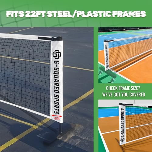G-SQAURED Pickleball Replacement Net 22ft x 3ft - Indoor/Outdoor Use, Fits Most Free-Standing Pickle Ball Frames(Net Only)