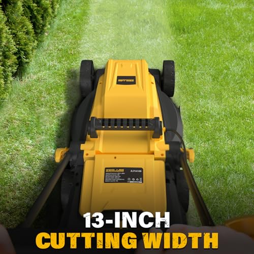 ZEGJAW Electric Lawn Mower Corded, 13 Inch 11-Amp Lawn Mowers with 8 Gallon Collection Bag, 3-Position Cutting Height Adjustment for Lawn Care