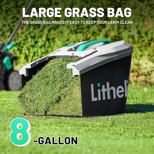 Litheli Cordless Lawn Mower 13 Inch, 5 Heights, 20V Electric Lawn Mowers for Garden, Yard and Farm, with Brushless Motor, 4.0Ah Battery & Charger Included