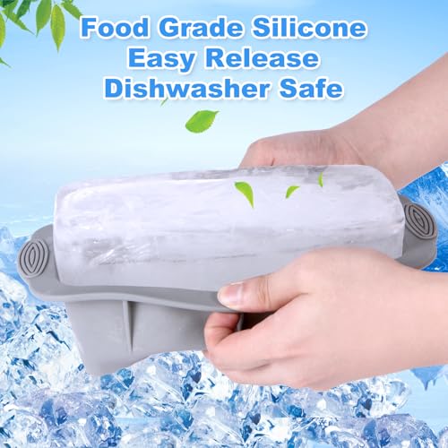Ice Block Mold for Ice Bath,6 Pack 15lbs Large Ice Cube Molds,SiliconeIce Bath Ice Mold Reusable Athletes Cold Plunge Accessories,Grey