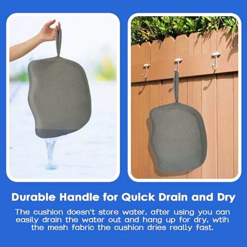 Hot Tub Booster Seat for Adults, 5 Inch Thick Supportive Cushion with Non-Slip Bottom, Weighted for Quick Sink Without Float, Spa Booster Seat for Hot Tub (Including Inflatable), Pool Gray