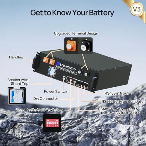 ECO-WORTHY Home Off-Grid Solar Power System: 10KW 120V/240V Output+ 15.36kWh UL1973&UL9540A Certified Lithium Battery (3 * 48V100Ah)+ 4920W Solar Panel (12 * 410W)，Complete Off-Grid Solar Kit