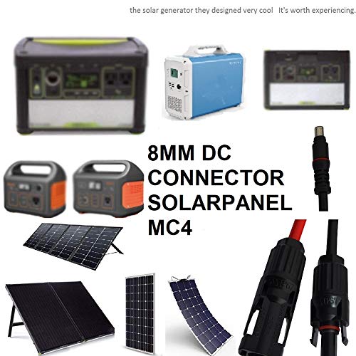 Solar ConnectorsTo DC7909, DC8020 Adapter Perfectly Solar Connector, Compatibility with Jackery Portable Power Station, Solar Panel Extension Cable, 12AWG Heavy Wire