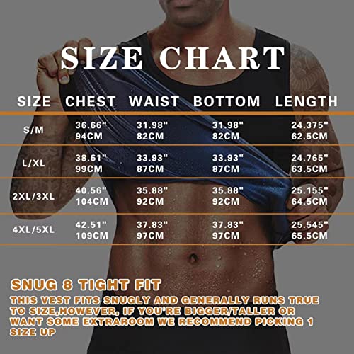 BODYSUNER Sauna Suit Sweat Vest Workout Tank Top for Men Compression Workout Weighted Vest Blue,L/XL