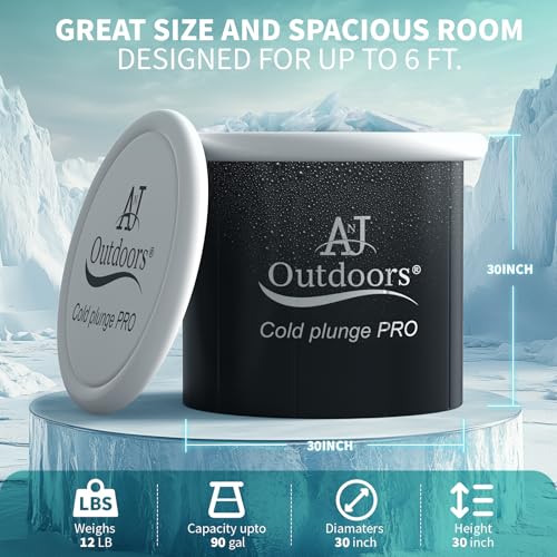 Cold Plunge PRO Next-Gen Cold Plunge Tub for Athletes | Integrated Pole-free Insulation Wall Ice Bath Tub/Ice Pod | Extra Large Outdoor/Indoor Recovery Portable Bathtub
