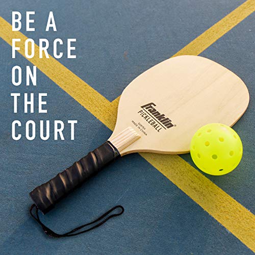 Franklin Sports Wooden Pickleball Paddle + X-40 Pickleball Set - Includes (4) Wooden Paddles and (4) Balls - USA PICKLEBALL APPROVED X-40 BALLS