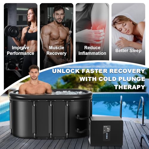 Ice Bath Chiller & Cold Plunge Tub Kit, 1/3HP Cold Plunge Chiller with Built-in Pump & Filter, 148Gal Insulated Ice Bath Tub for Cold Therapy, Recovery, Muscle Relaxation & Wellness at Home
