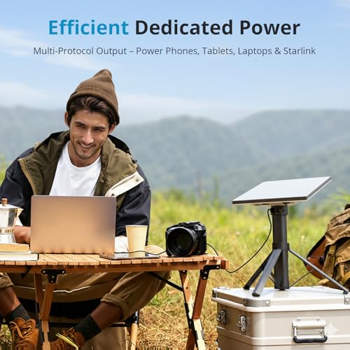 Starlink Mini Battery Pack– 166Wh/45,000mAh Power Bank Up to 6-Hour Runtime, All-in-One Battery & Tripod Stand, Stable Output for Outdoor Camping & Remote Work, IP67 Waterproof