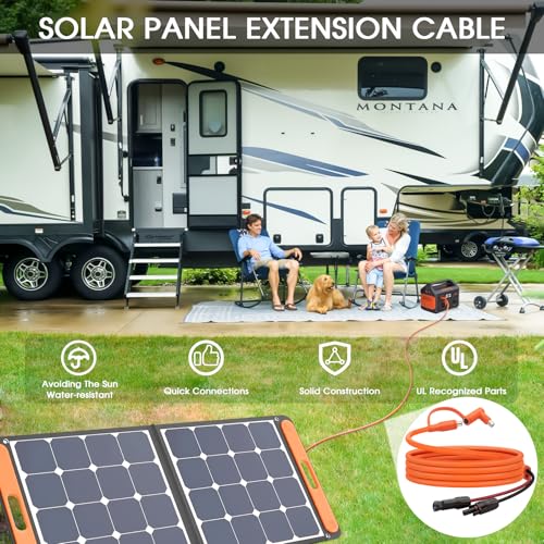Hoeine 10FT MC4 to 8mm Adapter Cable for Jackery | Universal Solar Panel Connector and DC8020/7909 Compatible with BLUETTI, Yeti, Anker, Jackery Portable Power Station for Camping, RV, Emergency Use