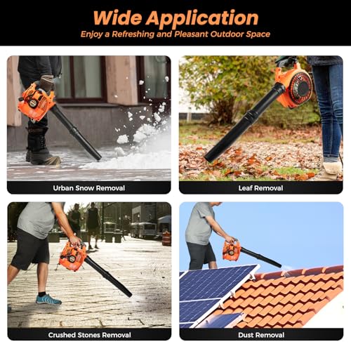 Gas Leaf Blower 26cc Handheld,2-Cycle Leaf Blower Gas,180 MPH,380 CFM,Cruise Control Powerful Gas Powered Blowers,for Lawn Care, Yard Debris & Light Snow