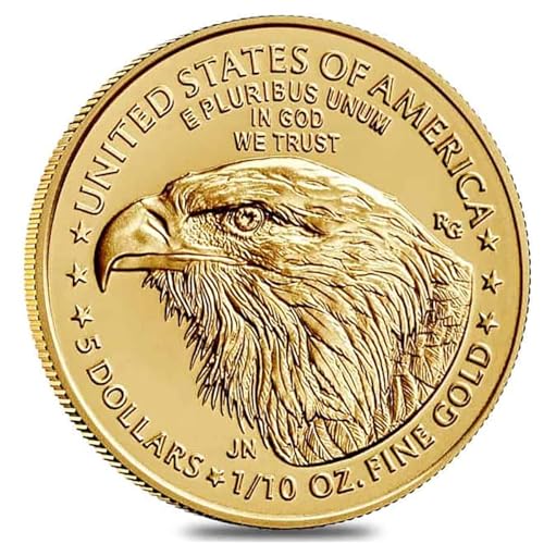 2025 American Gold Eagle 1/10th Ounce Coin .9167 Fine Gold in Black Tetra Holder - Smyrnacoin - Dollar Uncirculated