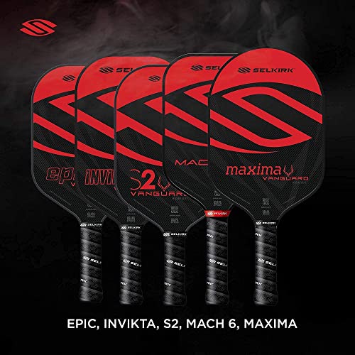 Selkirk Sport Vanguard Hybrid Factory Second Pickleball Paddles | Carbon Fiber Pickleball Paddle with a Polypropylene X5 Core | Pickleball Rackets Made in The USA | Invikta Lightweight, Crimson Black