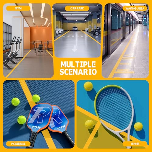 Pickleball Court Tape - 2" x 200 ft Temporary Line Marking Kit, No-Residue Yellow Tape for Easy Application & Removal. Perfect for Driveway, Backyard, Gym & Court Surfaces