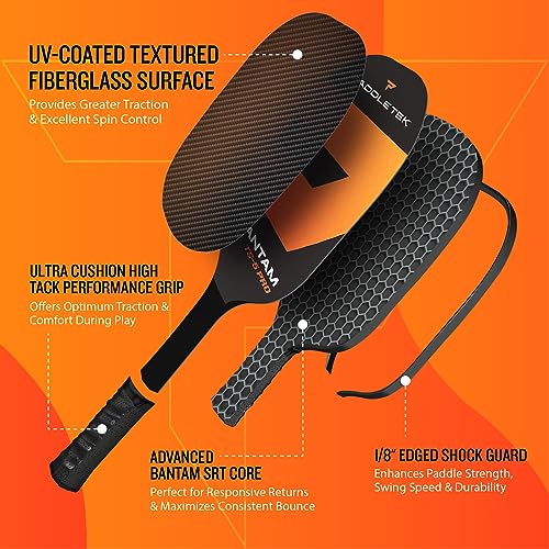 Paddletek Bantam TS-5 Pro Pickleball Paddle | Standard Weight | Standard Grip | Red