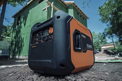 Generac 7127 iQ3500 3,500-Watt Gas-Powered Portable Inverter Generator - Durable, Lightweight Design - Speed Selection for Quiet Performance or Maximum Power - CARB Compliant - Orange/Black
