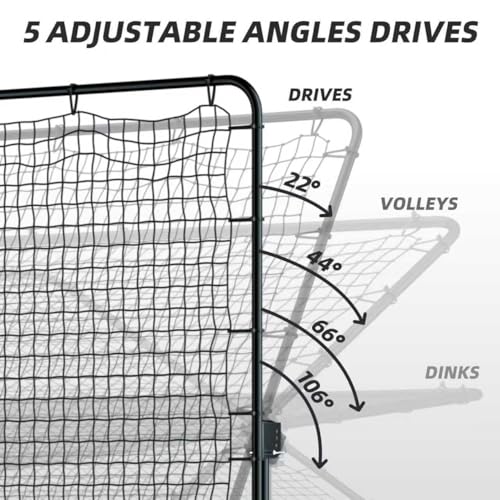 MR Pickleball Rebounder 6’x6’, Adjustable Angle & Height Pickleball Rebounder, Tennis Rebound Net, Pickleball Solo Training Equipment for Dinks Volleys Accuracy Coordination Kitchen Control
