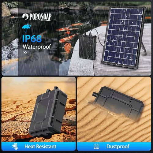 POPOSOAP 1800mAh Battery Backup for Solar Fountain Pump, 7.4V-8.4V Battery Backup for 6W/6.5W/8W Solar Water Fountain Pump Kit(Not Included Solar Fountain)