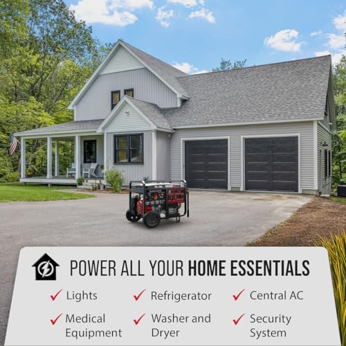 DuroStar DS13000MXT 13,000-Watt 500cc Tri Fuel Portable Generator - Gas, Propane & Natural Gas, Remote Electric Start, Whole Home Power Backup, Transfer Switch Ready, RV & Emergency Ready