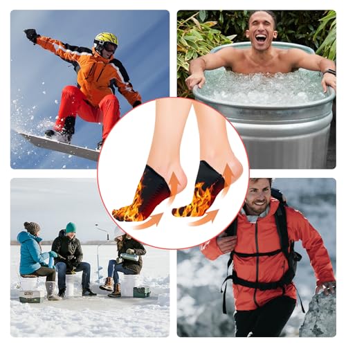 2 Pairs Ice Bath Toe Socks, Cold Plunge Toe Covers, Ice Bath Toe Booties Cold Plunge Toe Booties, Cold Plunge Tub Accessories, Reusable Neoprene Toe Warmers for Cold Plunge at Home L-Black