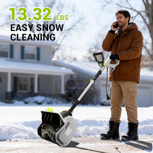 14-Inch Corded Electric Snow Blower, 1500w High-Power Snow Blower, 3500rpm Speed, 20-Foot Snow Throwing Distance with Adjustable Chute and 12A Brushed Motor, Suitable for Yards, Driveways, Sidewalk