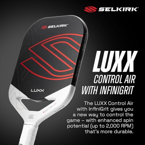 Selkirk Sport LUXX Control Pickleball Paddle | Carbon Fiber Paddles with Polypropylene X7 Core | Designed for Unmatched Control and Added Power | Epic Black