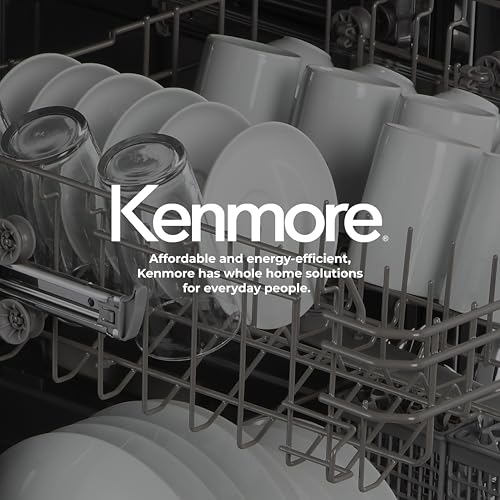 Kenmore 24" Premium Hybrid Tub Dishwasher - UltraWash, MoreSpace Adjustable Rack, High Temp & SmartWash - 12 Place Settings - 54 DBA - ENERGY STAR Certified - Fingerprint Resistant Stainless Steel