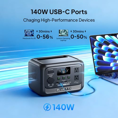 BLUETTI Elite 30 V2 Portable Power Station 600W (Power Lifting 1500W), 288Wh LiFePO4 Battery with 10ms UPS, Emergency Backup Power for Home Blackout/Winter Storm, Solar Generator for Camping/Road Trip