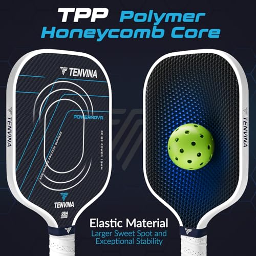 TENVINA Pickleball Paddles, 2025 POWERNOVA K29 Aramid and Carbon Textured Fiber Pickleball Paddle with TPP Honeycomb Core, Forceful Spin and Explosive Power of USAPA Approved Pickle Ball Paddles